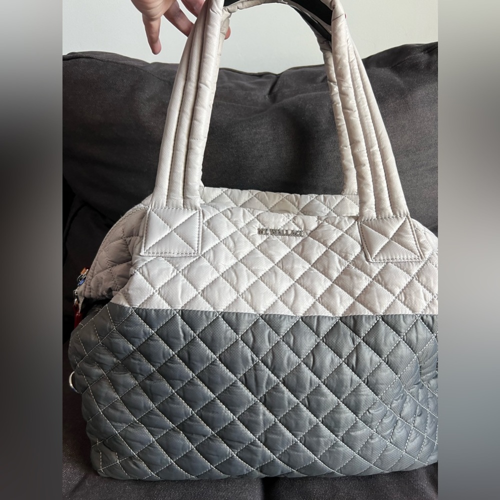 MZ Wallace large Sutton in silver/fog combo.